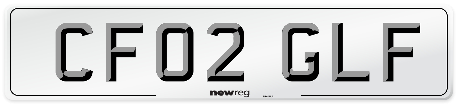 CF02 GLF Number Plate from New Reg